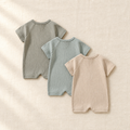 Ribbed Button Romper Set (3-Pack)