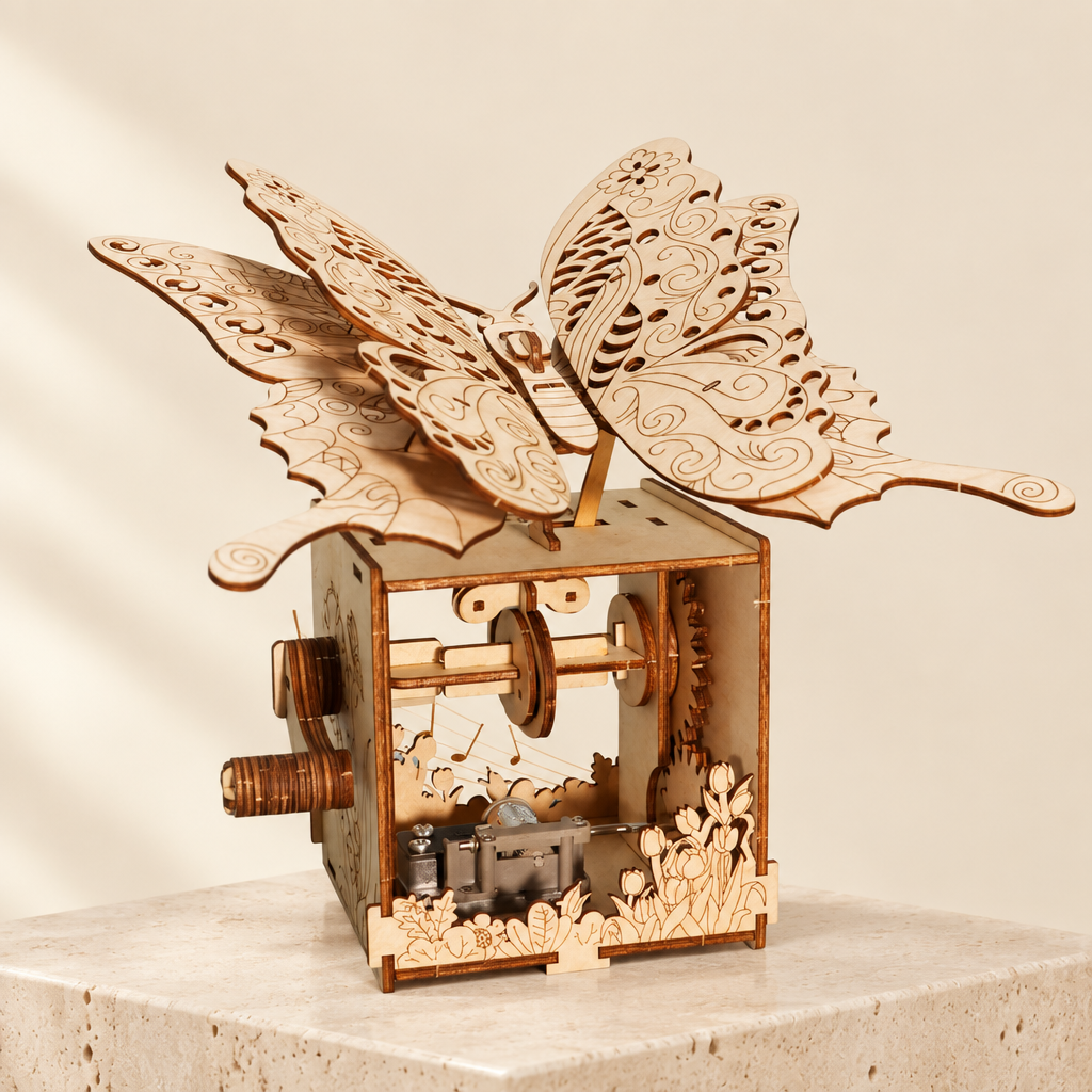 3D Wooden Carousel Music Box Kit