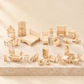 Wooden Dollhouse Furniture Kit