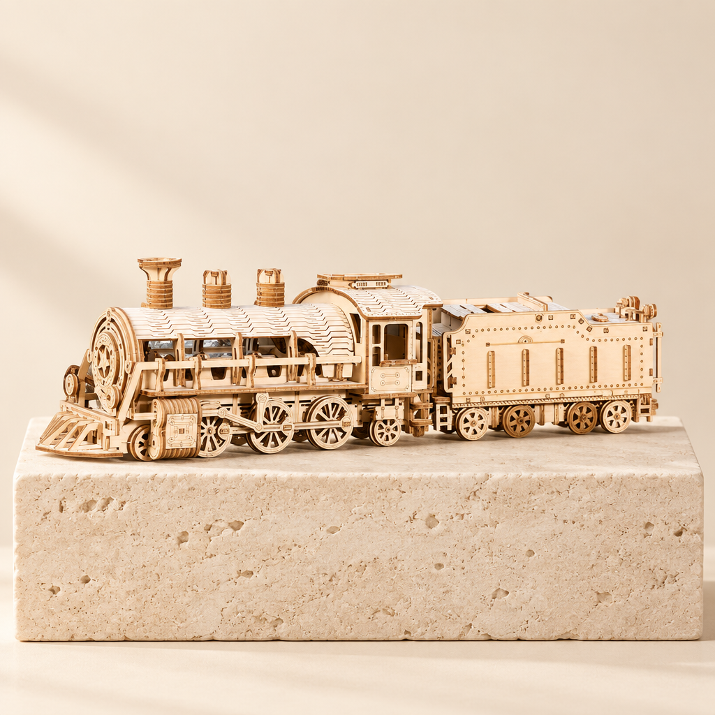 3D Wooden Mechanical Train Kit