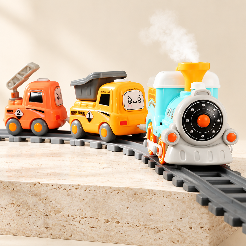 Electric Train Set with Smoke & Lights