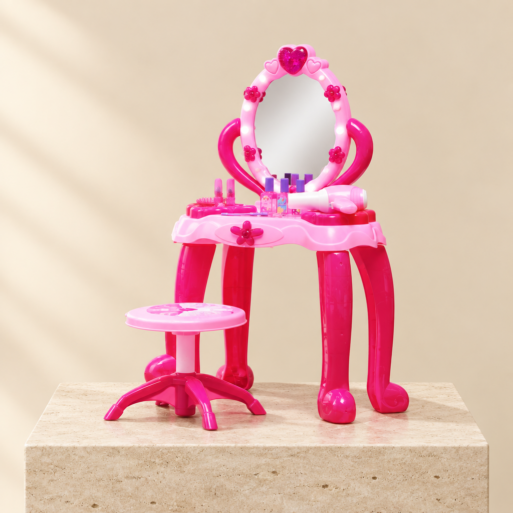 Kids Vanity Set with Lighted Mirror & Stool