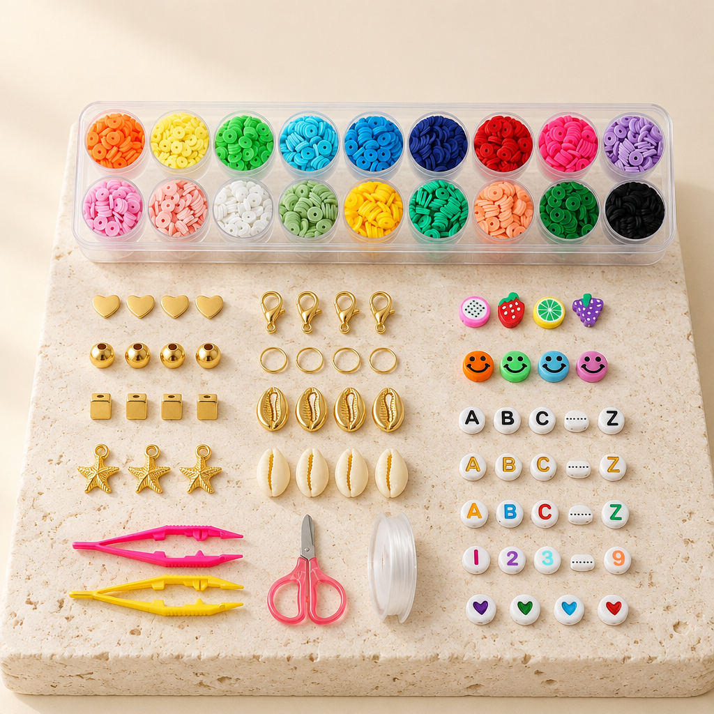 Clay Bead Bracelet Making Kit (5,300 Pieces)