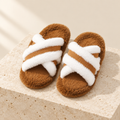 Fluffy Cross-Strap Slippers